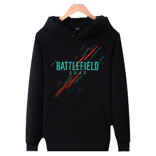 战地2042游戏BF连帽卫衣薄款男女学生加绒外套带帽衫套头休闲衣服