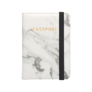 大理石护照夹松紧带绑带皮筋护照本多卡位可放机票护照本名片夹一体包时尚男士女生旅行护照包皮革高档