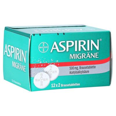 欧洲直邮德国药房Aspirin拜耳阿司匹林偏头痛泡腾片20粒止痛缓解