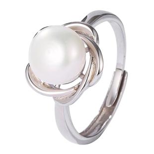 【自营】Idokawa天然淡水珍珠戒指女轻奢小众花朵akoya澳白开口戒