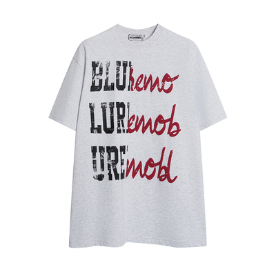 美式复古高街潮牌做旧印花短袖T恤男女同款宽松休闲圆领情侣上衣