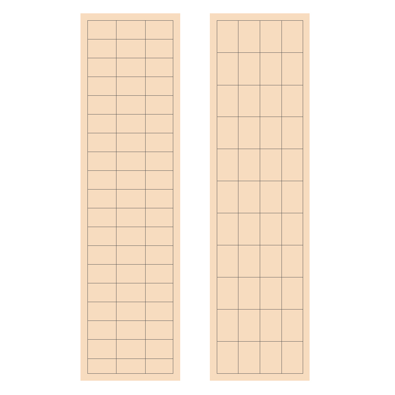 篆书隶书专用纸小篆练习日课纸长方形带格子方格毛边纸28格24格毛笔字书法作品纸篆隶练字纸半生熟宣纸曹全碑