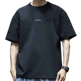 希越休闲冰丝棉t恤男2026夏季新款重磅250g宽松大码男士百搭短袖