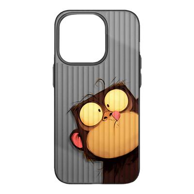搞怪猴子手机壳适用苹果18promax新款iphone17air磨砂半透明瓦楞硬壳15plus超薄16男女13高级感14小众防摔