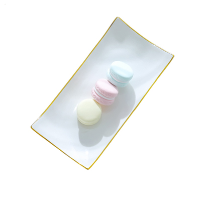 金边摆盘甜品寿司蛋糕创意陶瓷