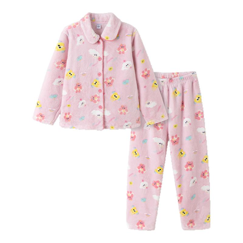 巴拉巴拉家居服套装男女童加厚暖