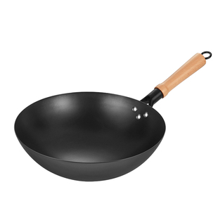 山东正宗章丘手工锻打铁锅老式家用炒锅商丘无涂层传统捶打不粘锅