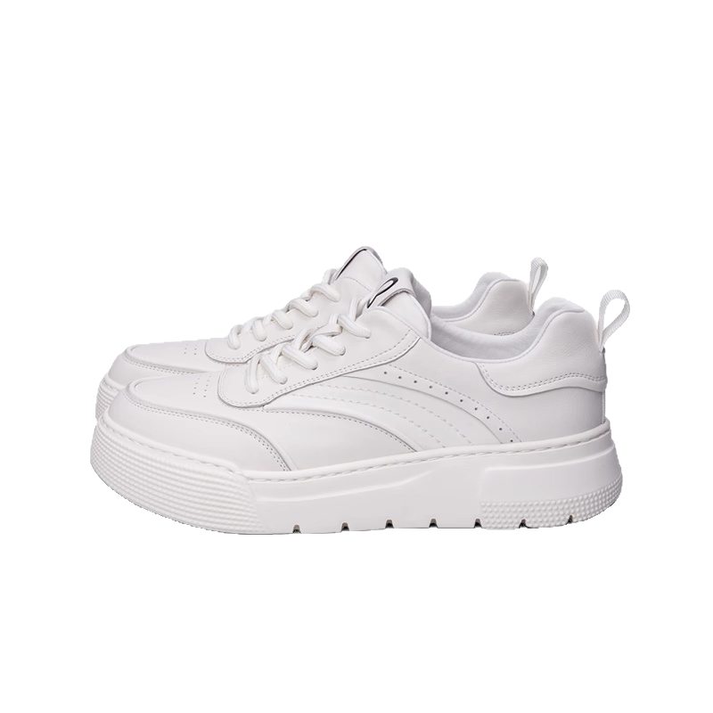 BOSSSUNWEN/博斯·绅威休闲鞋男 牛皮革复古舒适百搭通勤皮革拼接