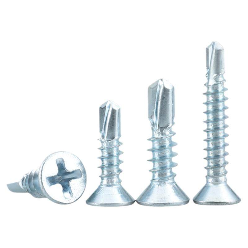 镀锌沉头钻尾螺丝十字燕尾螺钉鱼尾自攻丝高强度蓝锌彩钢瓦片加硬