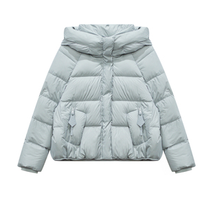 知臣冬季新品 两色泡芙感厚实短款保暖连帽羽绒服女 T25894022