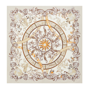 万事利100%桑蚕丝丝巾女星座大气百搭头巾大方巾女友礼物星河万里