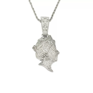 Mr.Blingggggg欧美嘻哈珠宝 Central Cee同款满钻女王头像吊坠