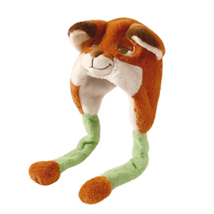 朱迪尼克狐毛绒帽子女冬季保暖情侣可爱护耳雷锋帽耳朵会动的帽子