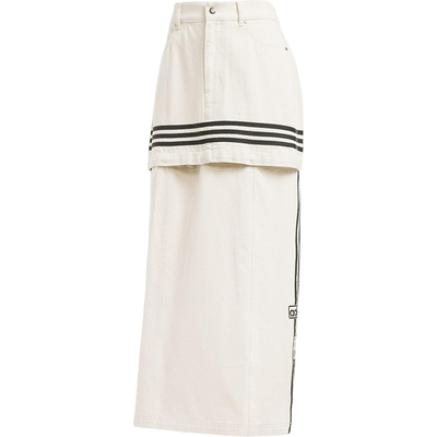 Adidas/阿迪达斯正品三叶草女士复古可拆卸牛仔半身裙JD5619
