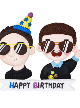 烘焙墨镜软陶生日插牌蛋糕装饰
