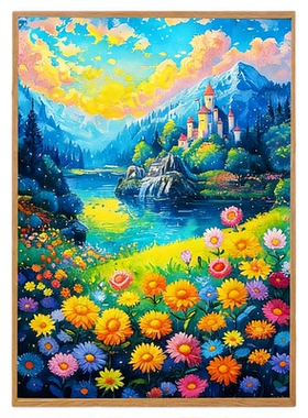玫瑰花海数字油画diy填充
