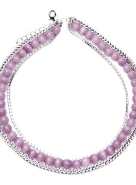 SeiCarinaY宝石项链淡紫色颈链