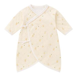 全棉时代婴儿夹棉连体衣秋冬季新生儿衣服男女宝宝纯棉睡衣蝴蝶衣