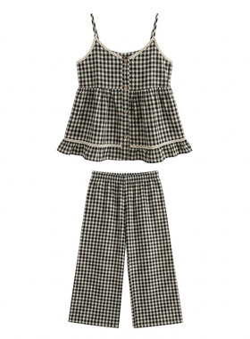 吊带睡衣女宽松家居服套装可外穿