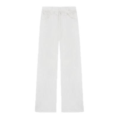 花边弯刀裤直筒休闲裤