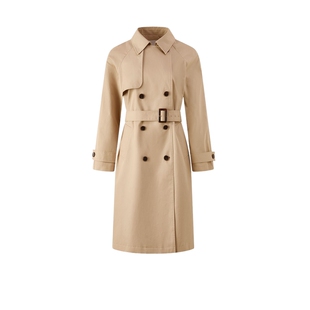 PRICH复古英伦风双排扣风衣翻领长款收腰显瘦外套女