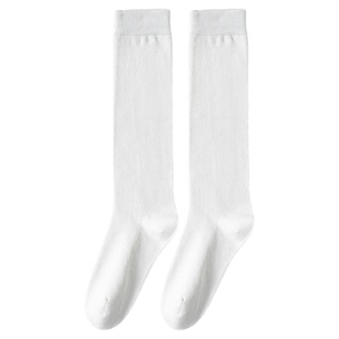 白色小腿袜子女夏季薄款纯棉堆堆长袜显瘦无骨jk搭配小皮鞋学院风