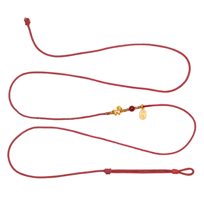 马年s999足银朱砂本命年红绳腰链