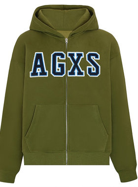 AGXS大LOGO情侣外套开衫贴布绣
