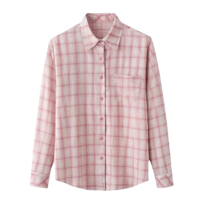 TANG格子防晒衬衫小个子慵懒复古