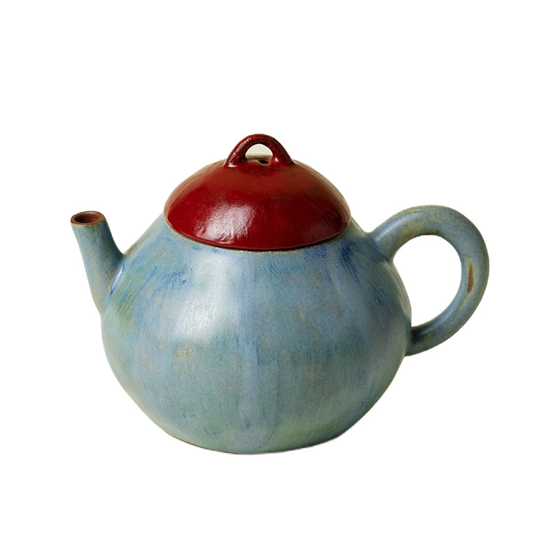 梵汝 日式粗陶手工茶壶创意复古窑变新旦壶侘寂风功夫茶具手执壶