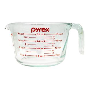pyrex康宁 牛奶玻璃耐热玻璃 烘焙刻度量杯 1L厨房用具1000ml