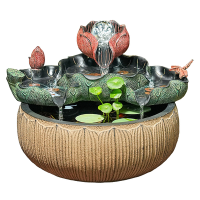 流水摆件循环水家用风水球生财水景室内小鱼缸鱼池茶桌办公室造景