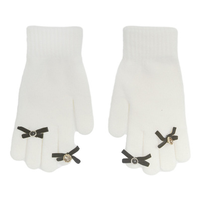 易碎商店蝴蝶结针织手套
