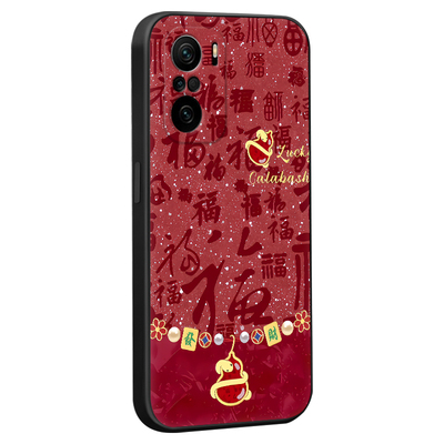 luckrider适用于红米k40手机壳m2012k11ac新款防摔k40pro保护套m2012k11c高级感k40pro+荷花彩绘redmi古香古