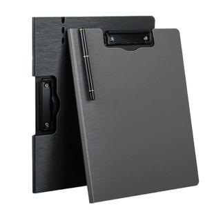 得力板夹A4多功能文件夹资料夹横版写字板书垫板商务办公用品学生用书写夹试卷整理神器资料册收纳本黑色夹子