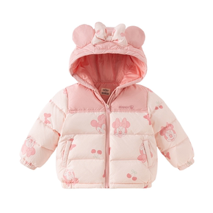 迪士尼IP戴维贝拉冬装新款女童三防外套男童宝宝红色拜年服童装