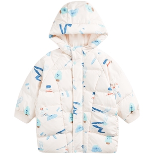 歌瑞家冬款羽绒服男小童装中长款羽绒服防风保暖