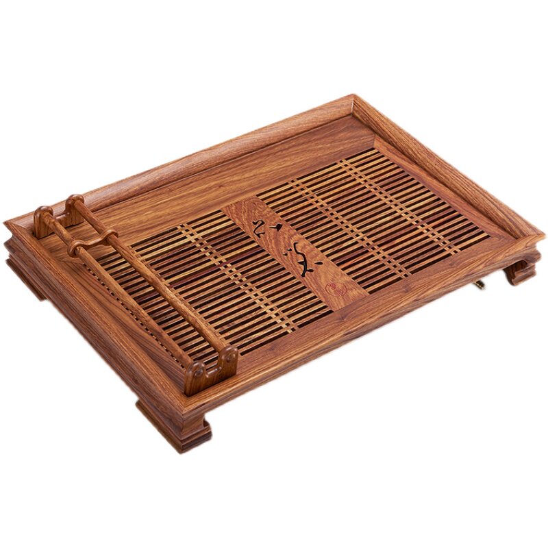 汉唐品茗花梨木抽屉式储水茶盘
