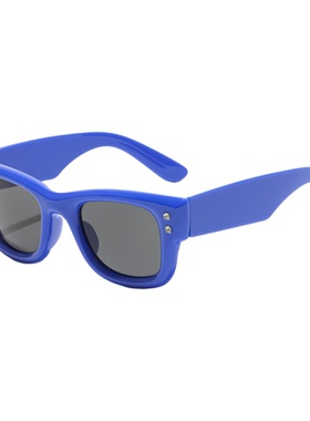 复古蓝框嵌钻显瘦防晒女款太阳镜