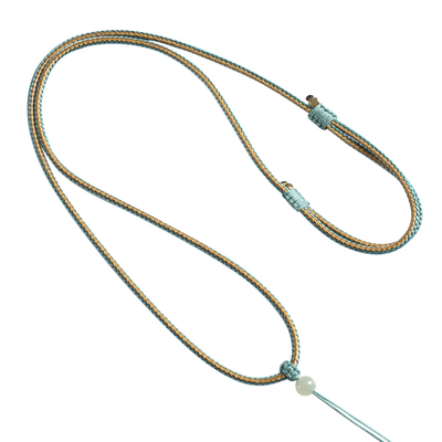 和田玉吊坠挂绳平安扣黄金玉佩翡翠玉坠项链绳手工编织挂脖挂件绳