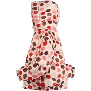 红色波点儿童短款国标90白鸭绒羽绒服2025秋冬新款面包服女童外套