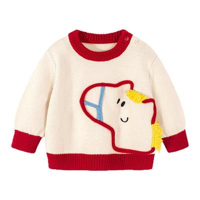 迷你巴拉巴拉男女童宝宝毛衣羊毛混纺柔软新年氛围萌趣拜年服上衣