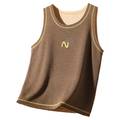 加肥加大儿童蚕丝德绒背心内搭