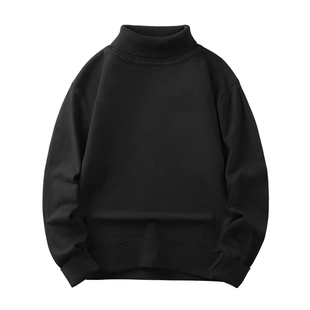 真维斯旗下黑色高领毛衣男加厚秋冬季男士内搭保暖针织休闲打底衫