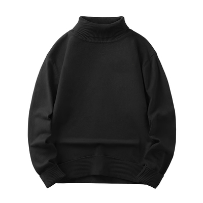 JSWJEANS黑色毛衣男高领针织衫