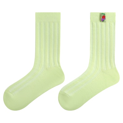 莫兰迪色运动休闲透气中筒袜