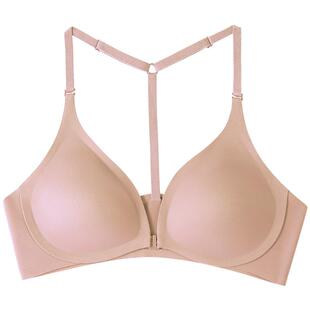 素肌良品内衣法式性感前扣薄款秋冬无钢圈文胸聚拢美背