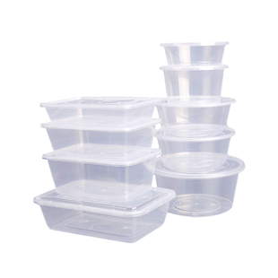 一次性塑料打包盒长方形食品级带盖圆碗筷水果外卖商用批发快餐具