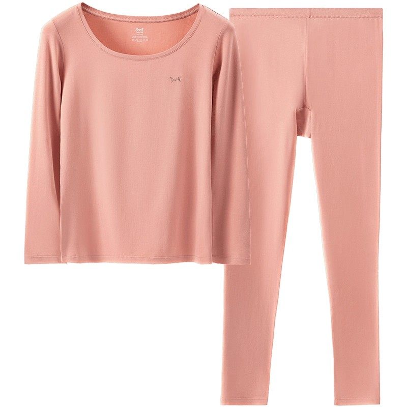 猫人纯棉秋衣秋裤女套装保暖内衣男款青少年棉毛衫保暖衣女冬季