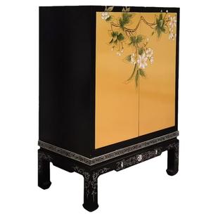 新中式鞋柜家用门口玄关柜彩绘装饰双门整柜烤漆大容量卧室储物柜